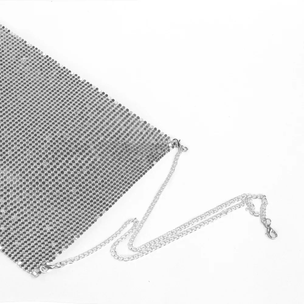 Metallic Halter Crop Top