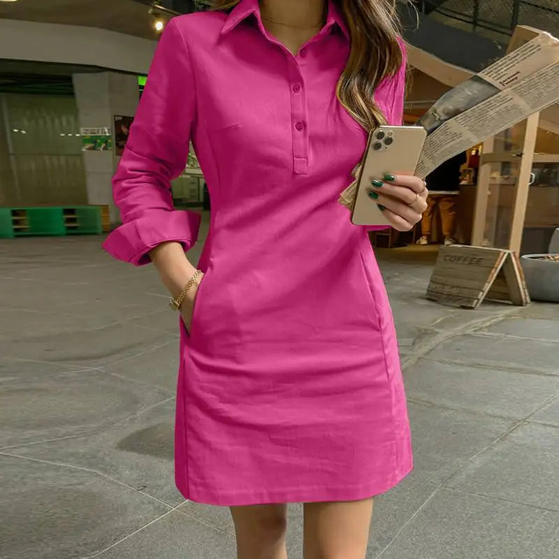 Summer Long Sleeve Mini Dress