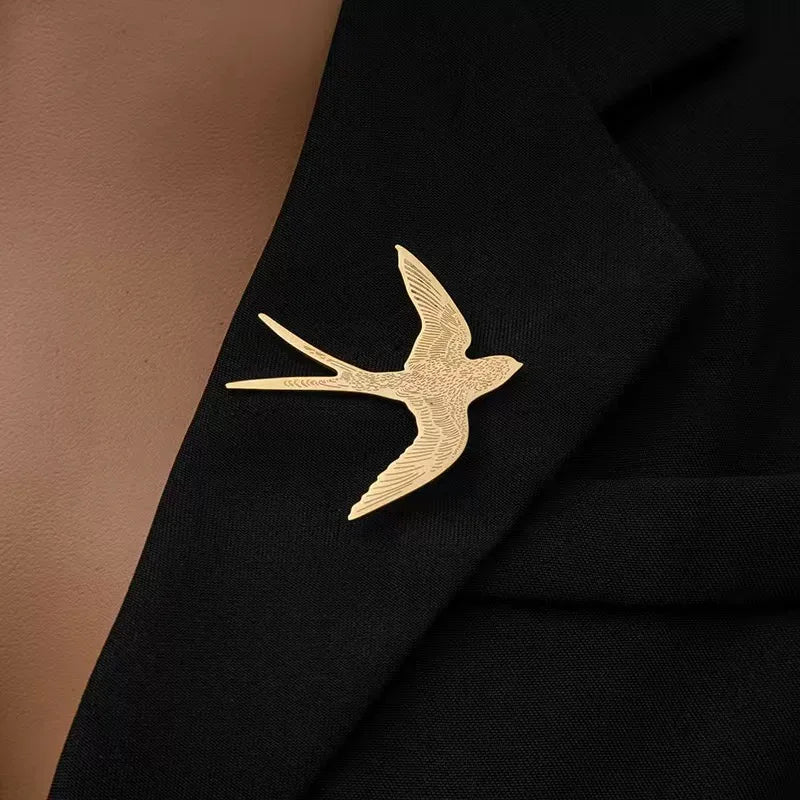 Gold Bird Brooch