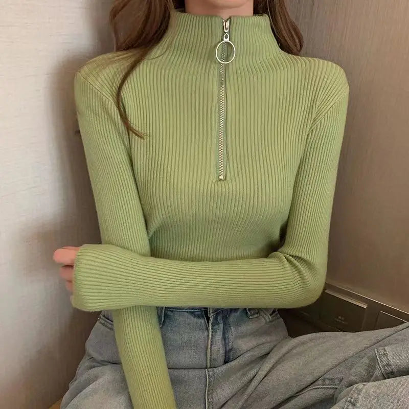 Half-Zip Turtleneck Sweater