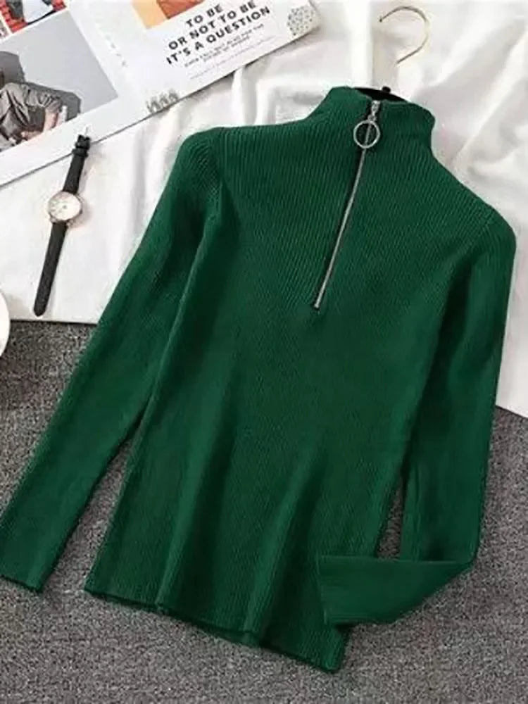 Half-Zip Turtleneck Sweater