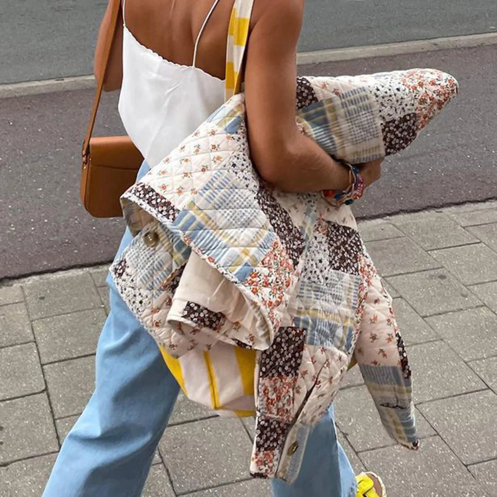 Floral Quilted Button Jacket