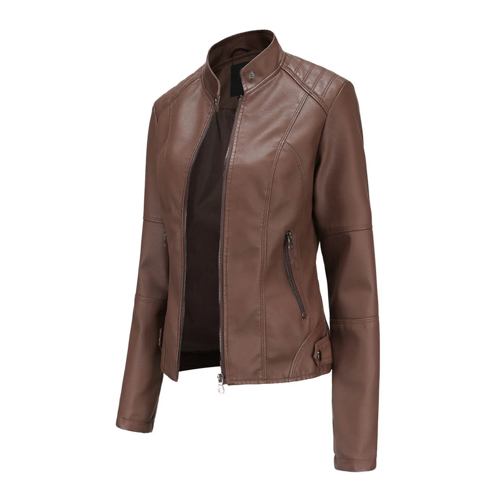 PU Leather Bomber Jacket