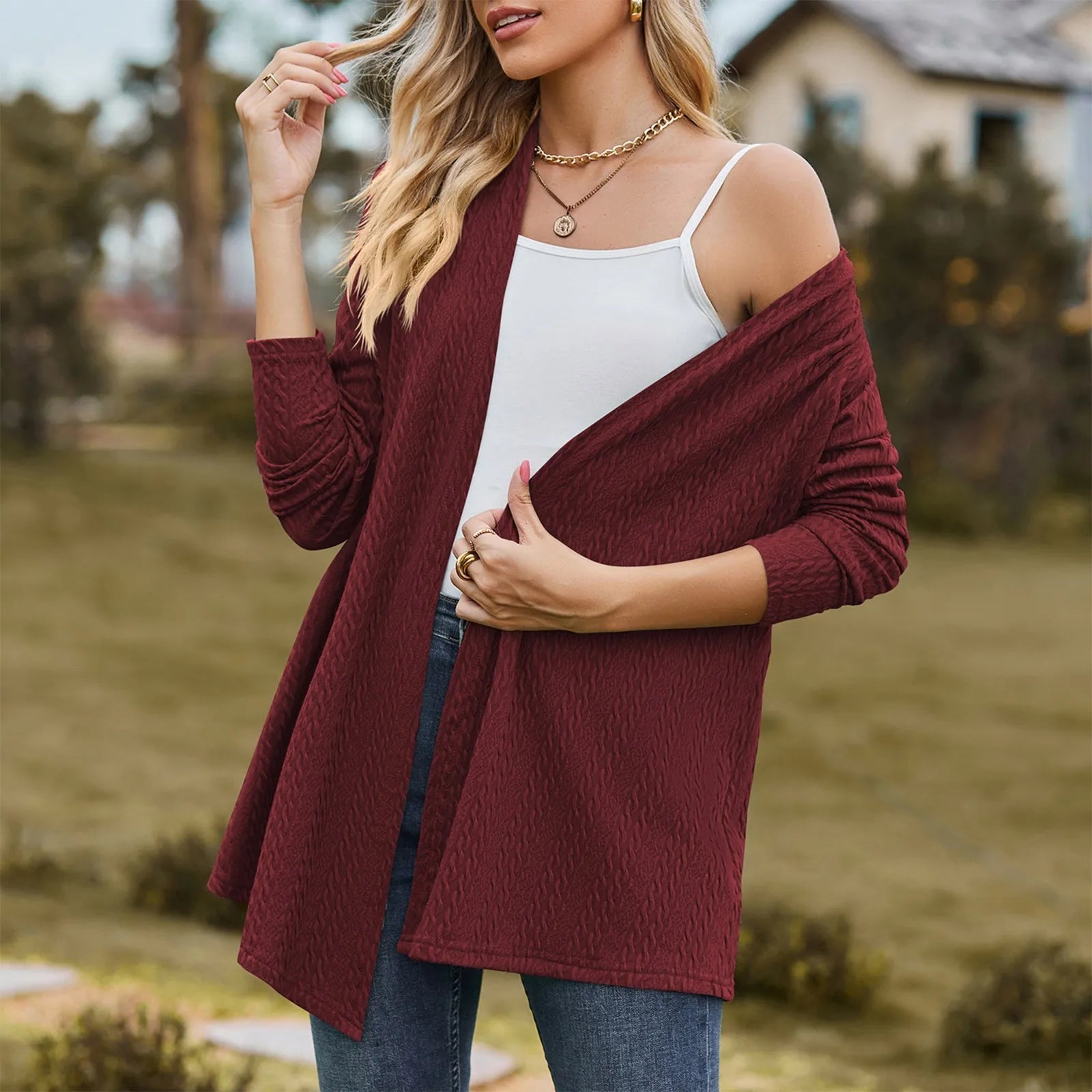 Loose Solid Color Cardigan