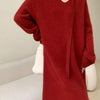 Crimson Eve Knitted Sweater Dress