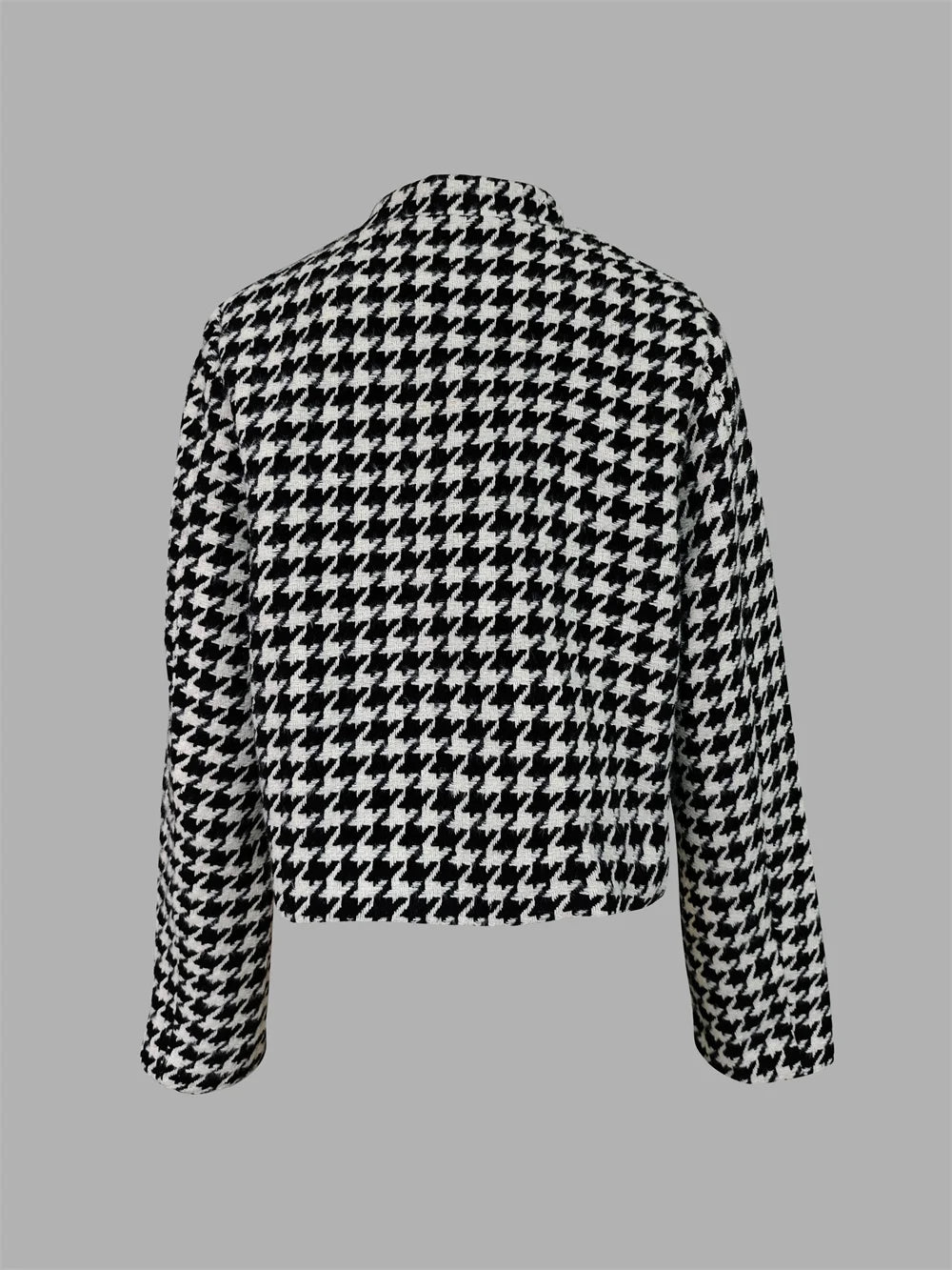 Houndstooth Stand Collar Jacket