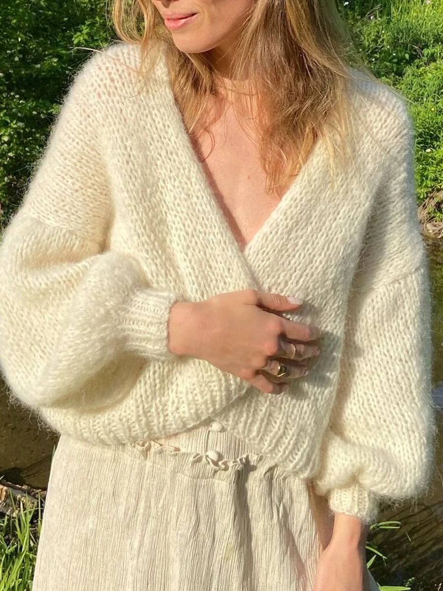 Faux Fur Trim Knit Cardigan