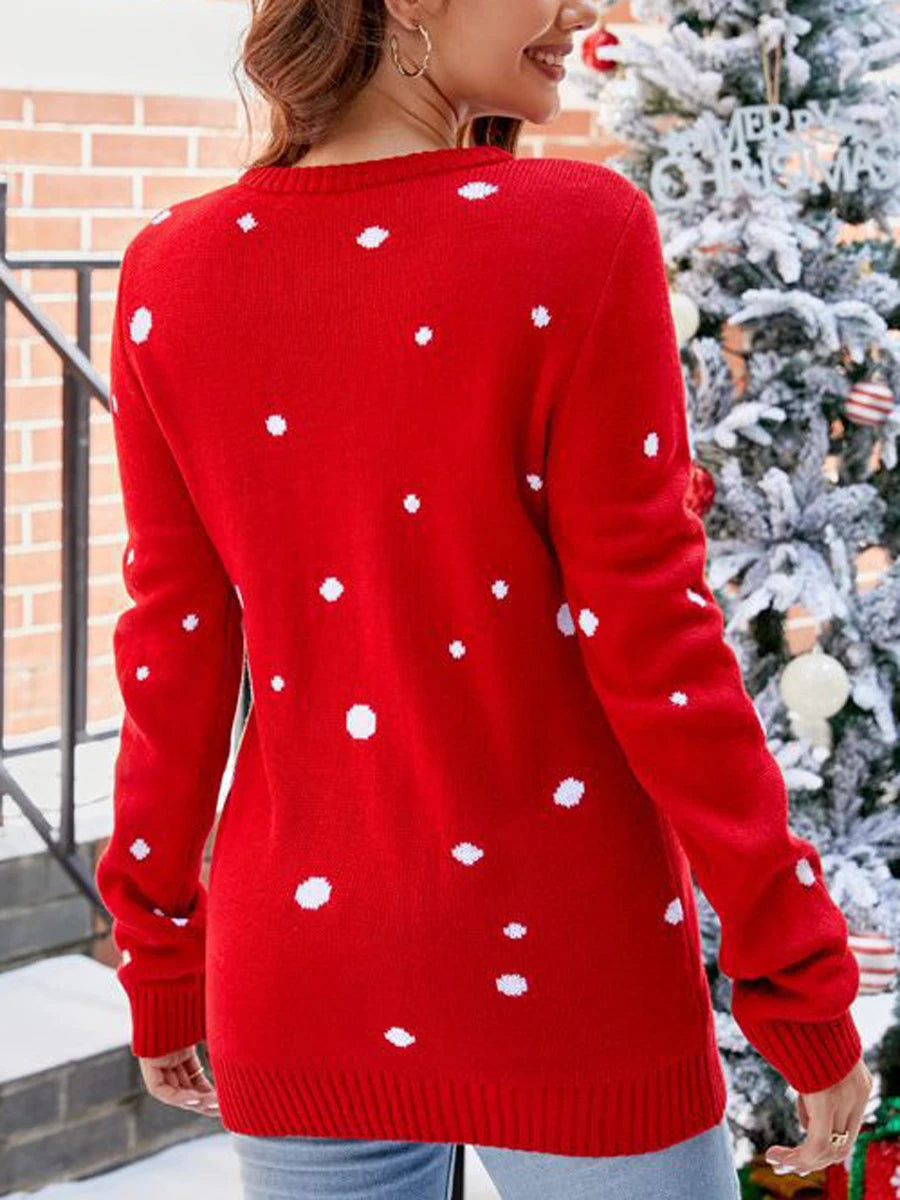 Santa Print Holiday Sweater