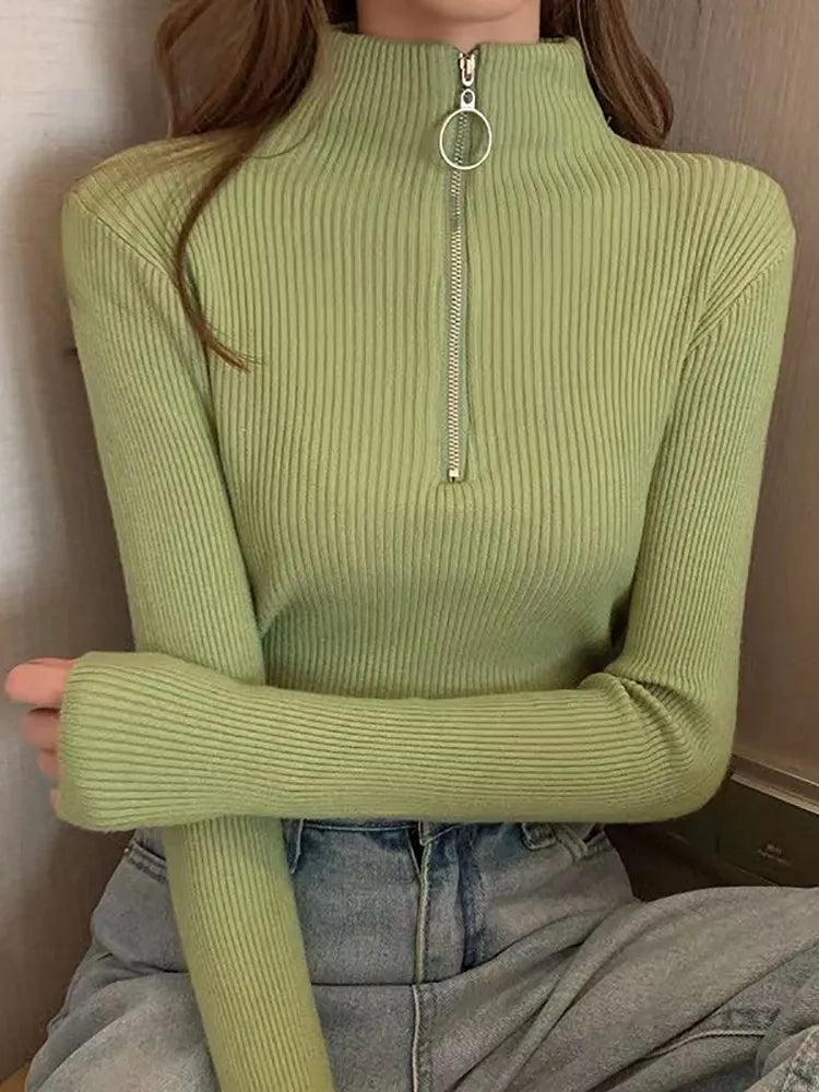 Half-Zip Turtleneck Sweater