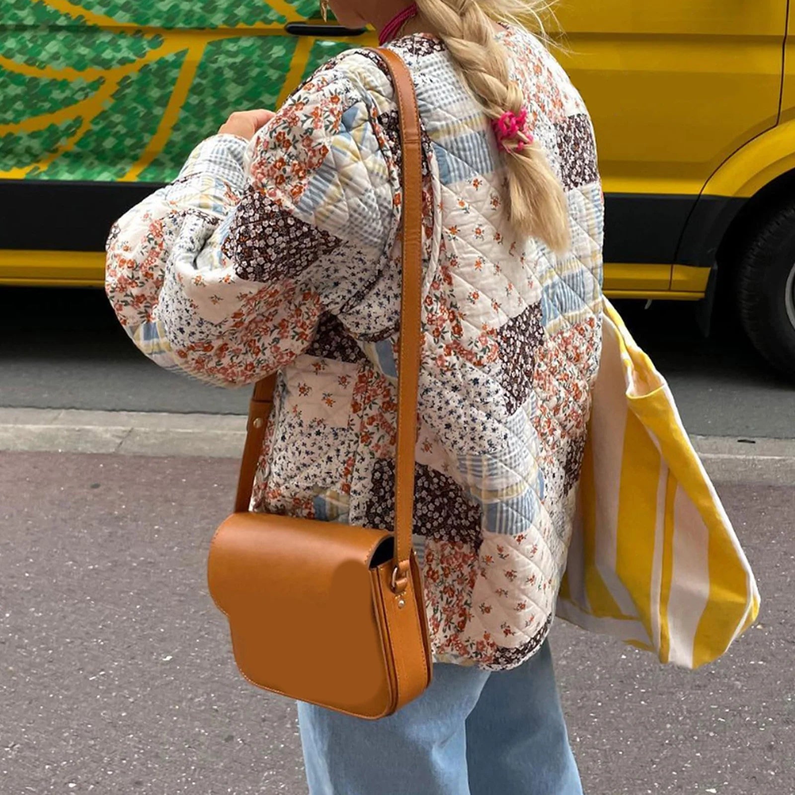 Floral Quilted Button Jacket