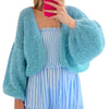 Faux Fur Trim Knit Cardigan