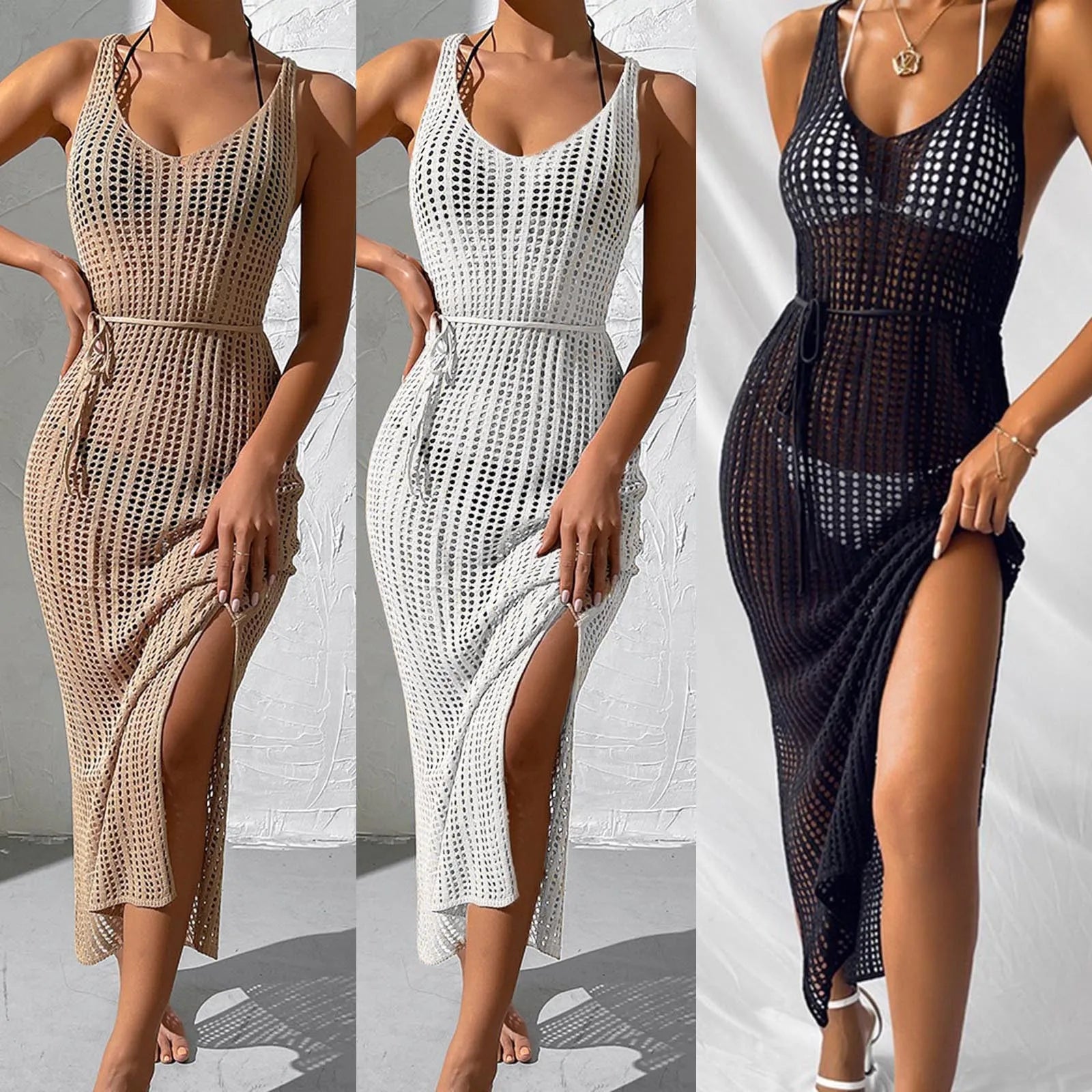 Mesh Fishnet Beach Cover-Up