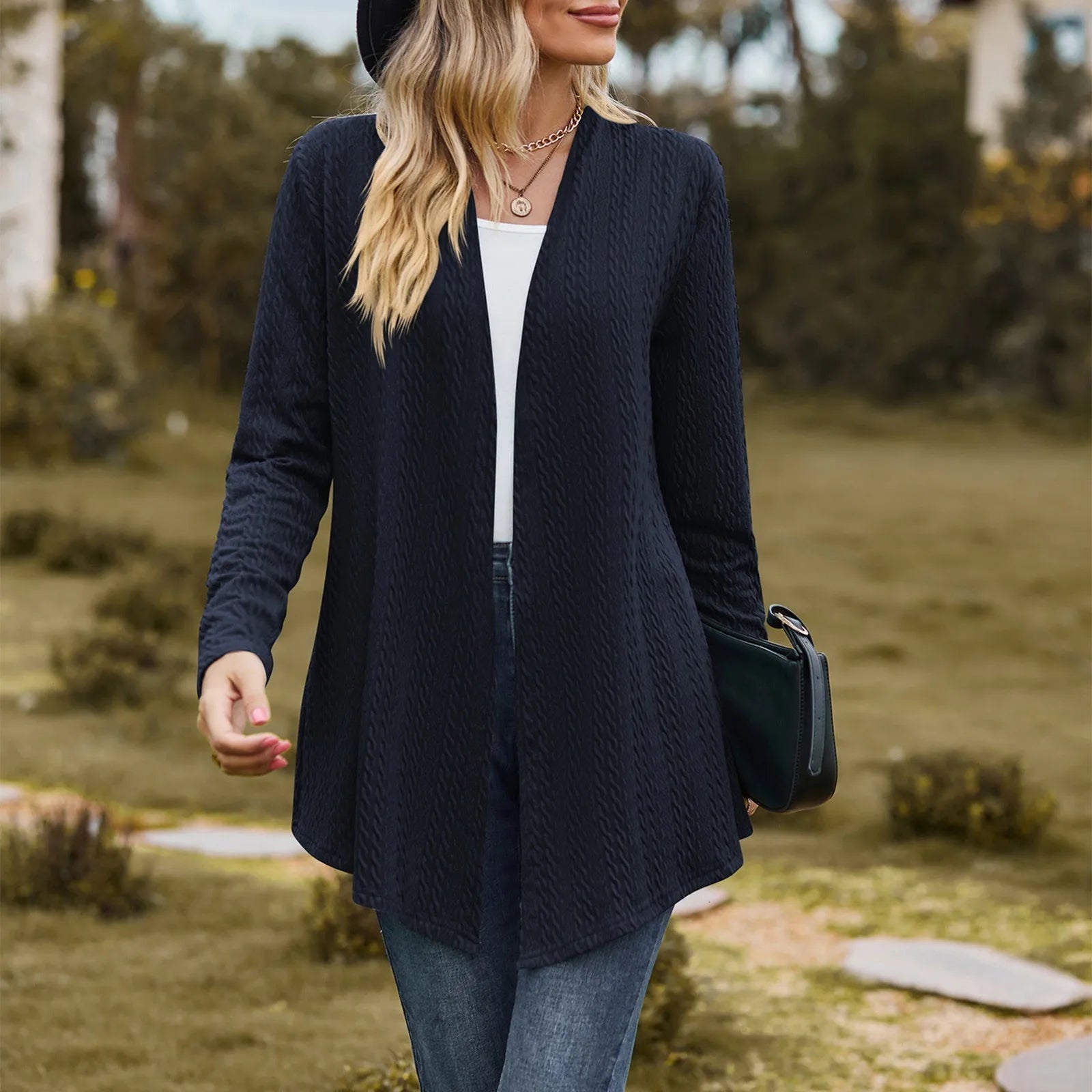 Loose Solid Color Cardigan