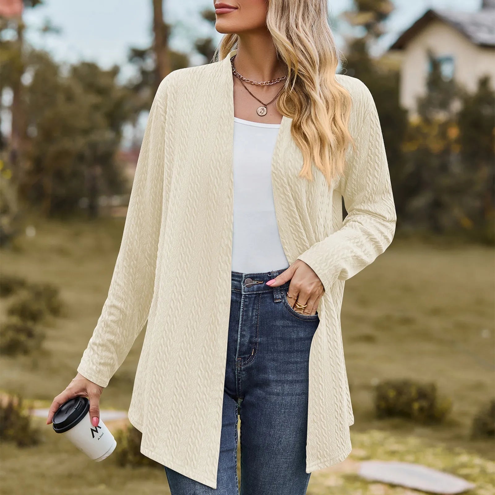 Loose Solid Color Cardigan