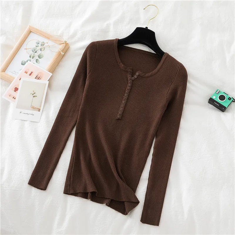 Slim Fit Long Sleeve Knit Top