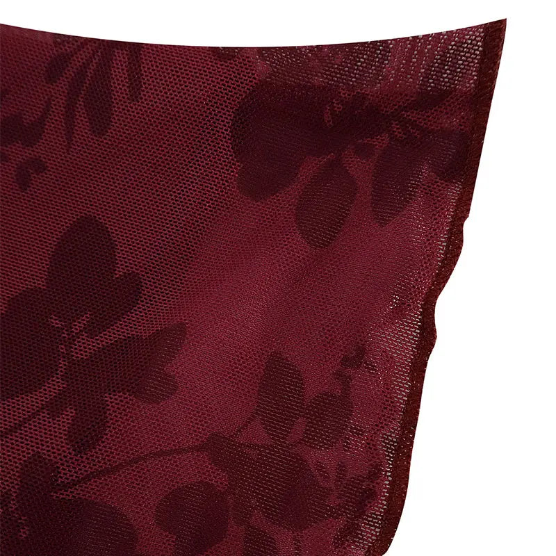 Wine Red Knitted Mini Dress