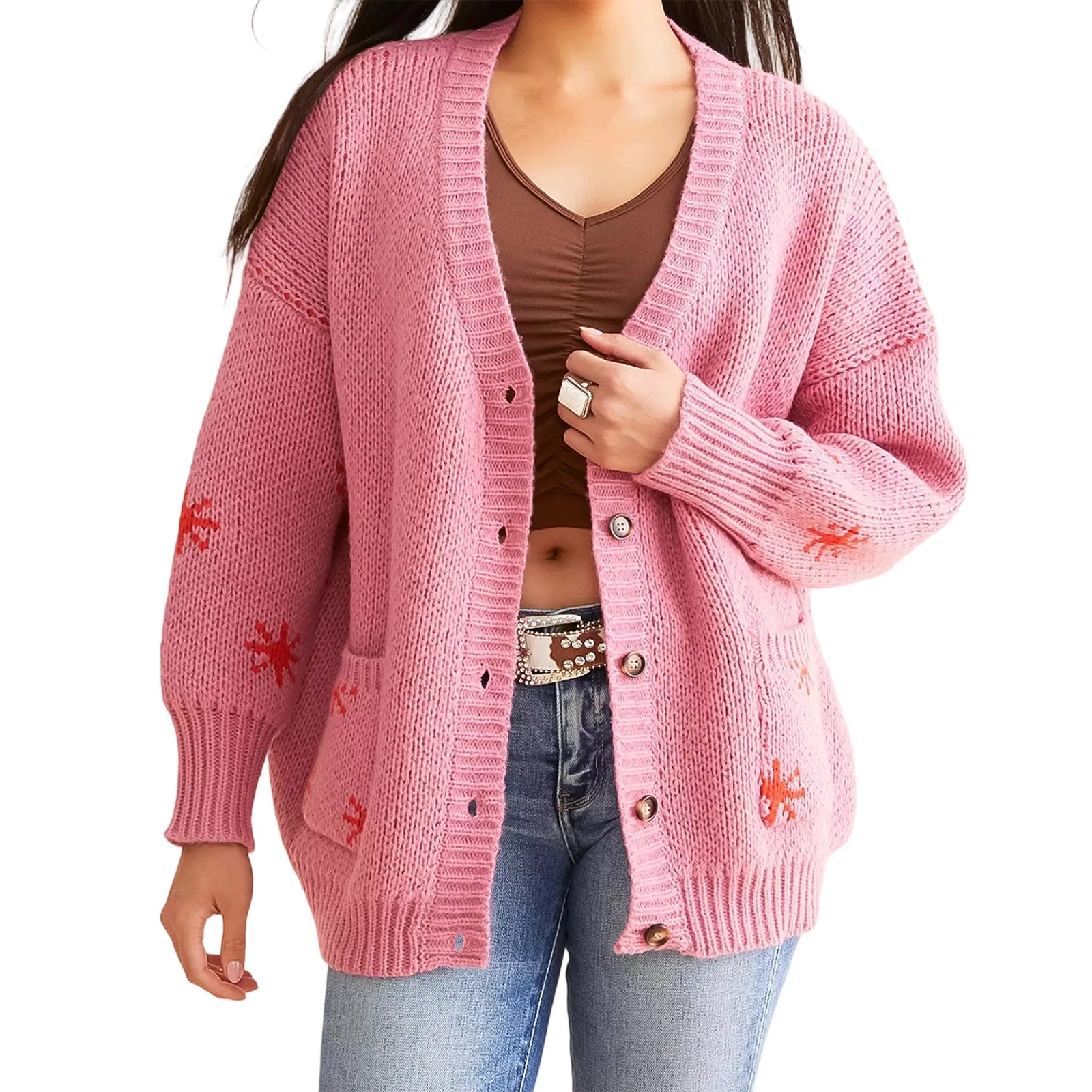 V-Neck Knit Cardigan