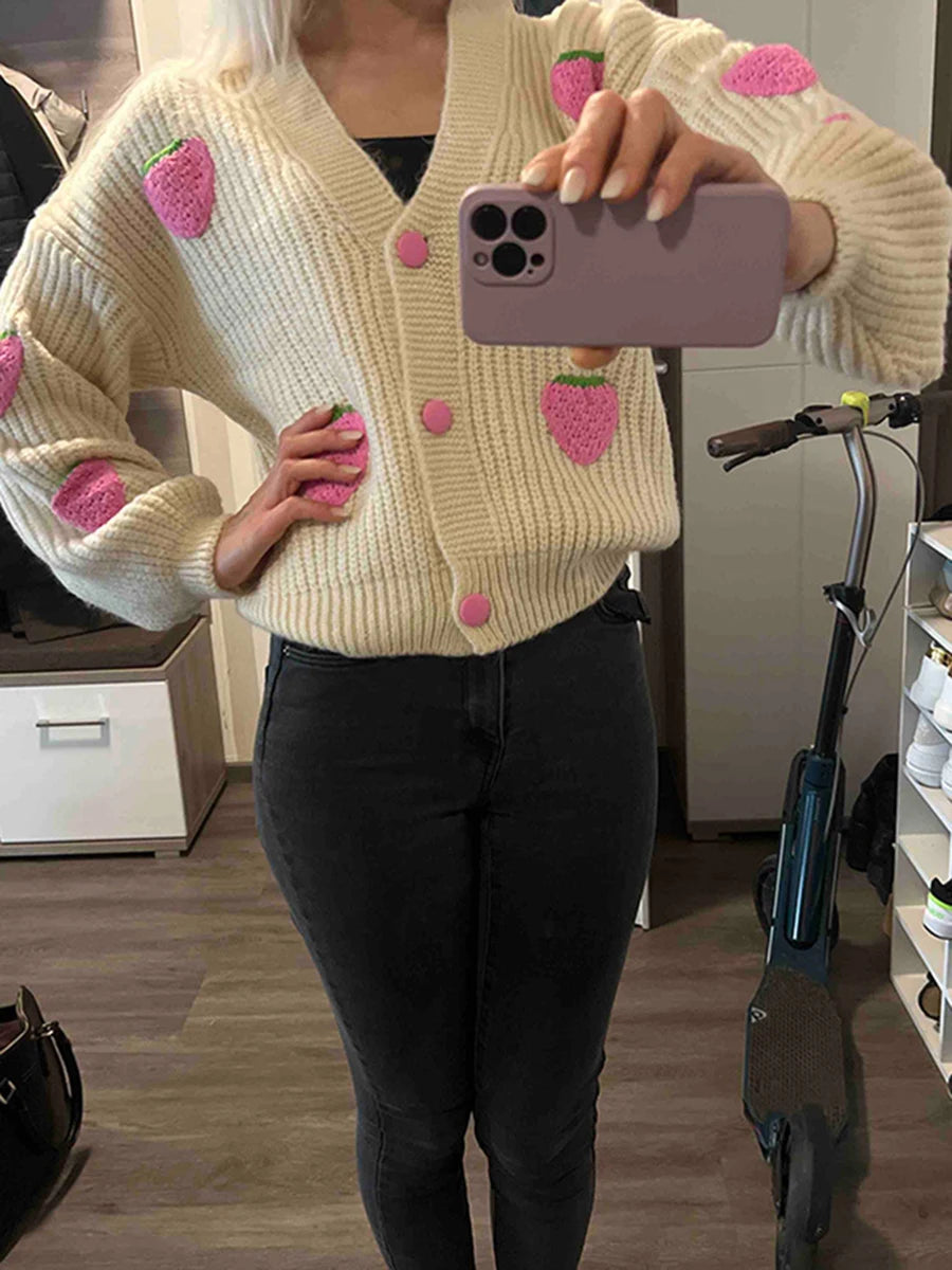 Soft Pink Cable Knit Cardigan