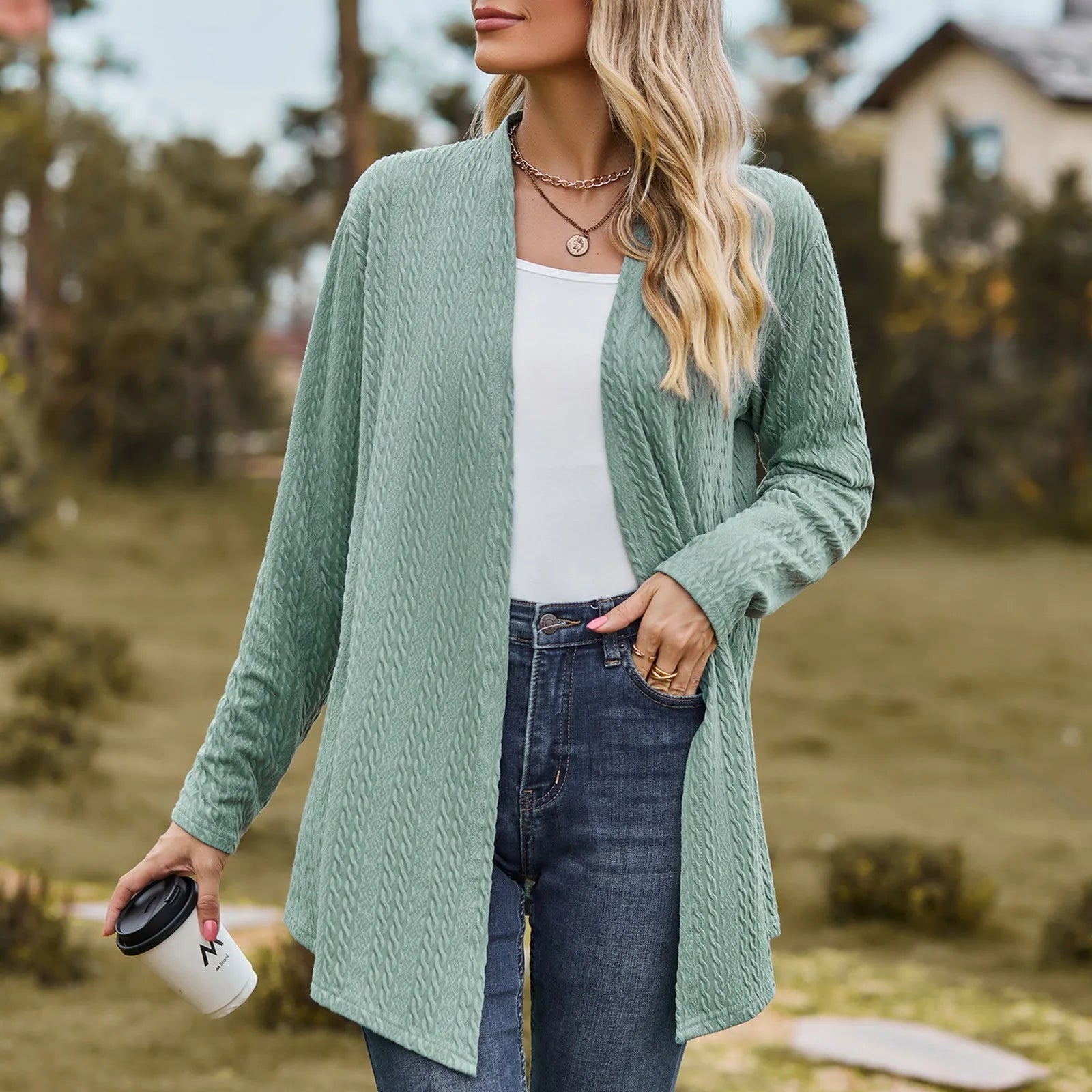 Loose Solid Color Cardigan
