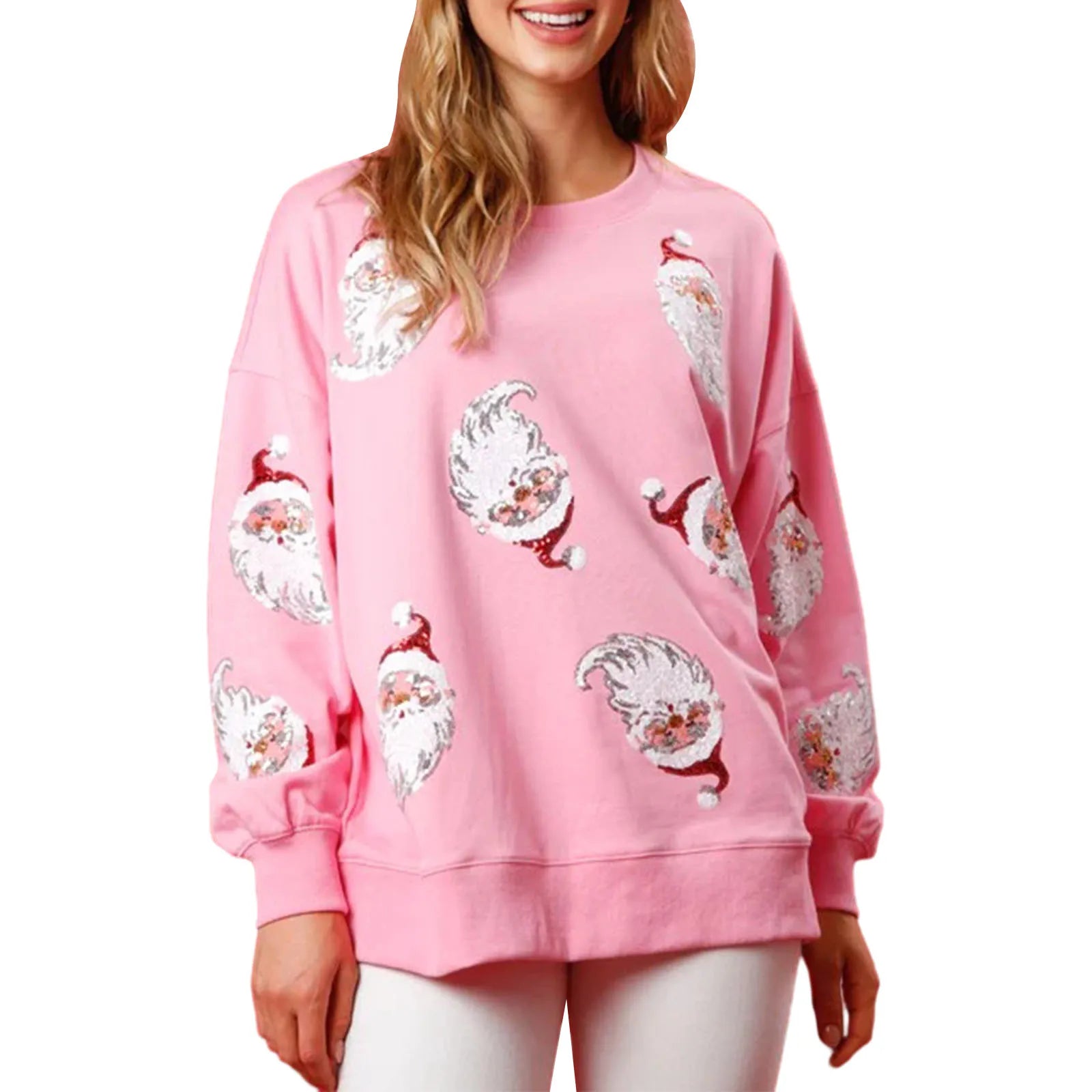 Santa Claus Sequin Crewneck Sweatshirt