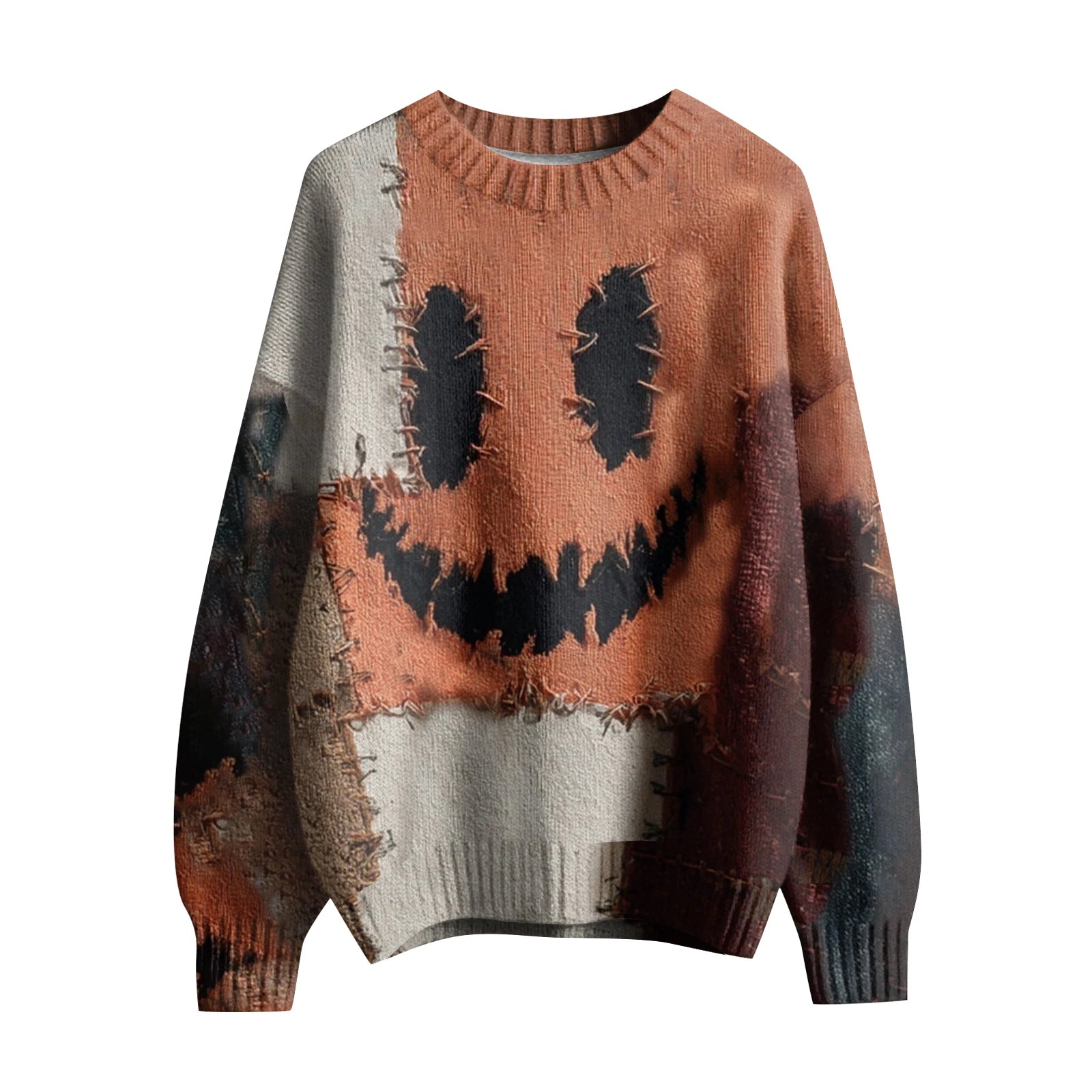 Printed Oversized Knit Sweater