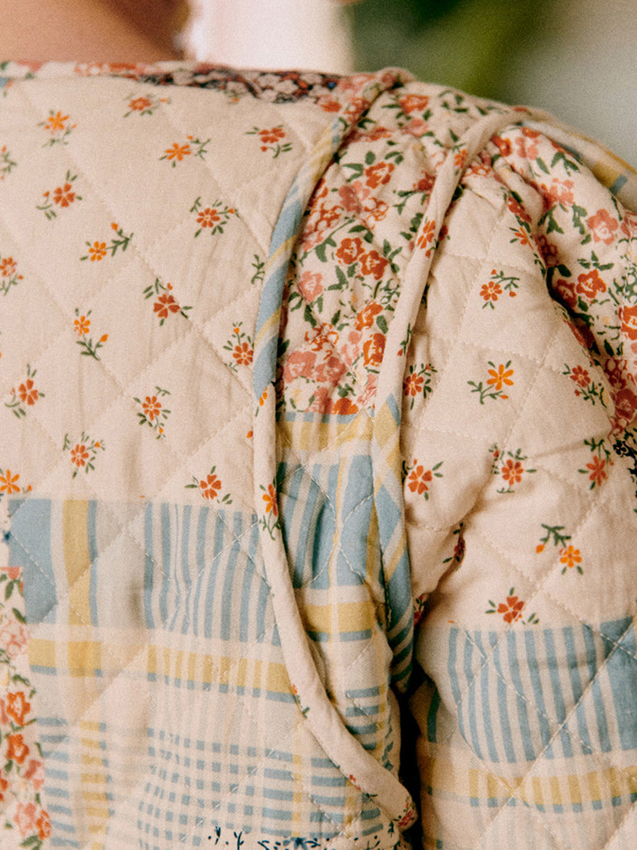 Floral Quilted Button Jacket