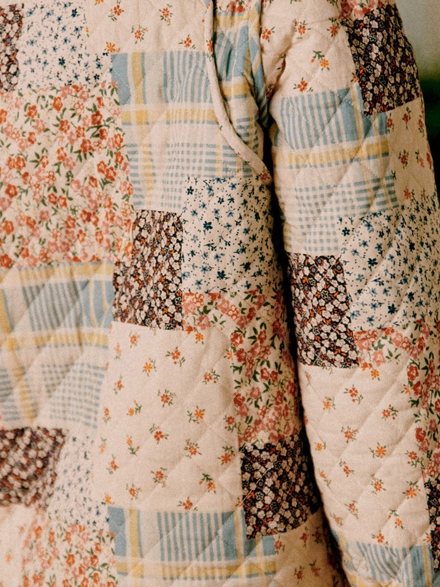 Floral Quilted Button Jacket
