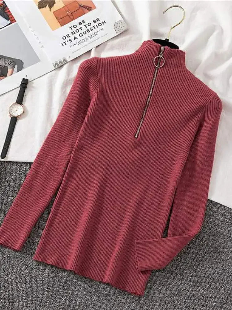 Half-Zip Turtleneck Sweater