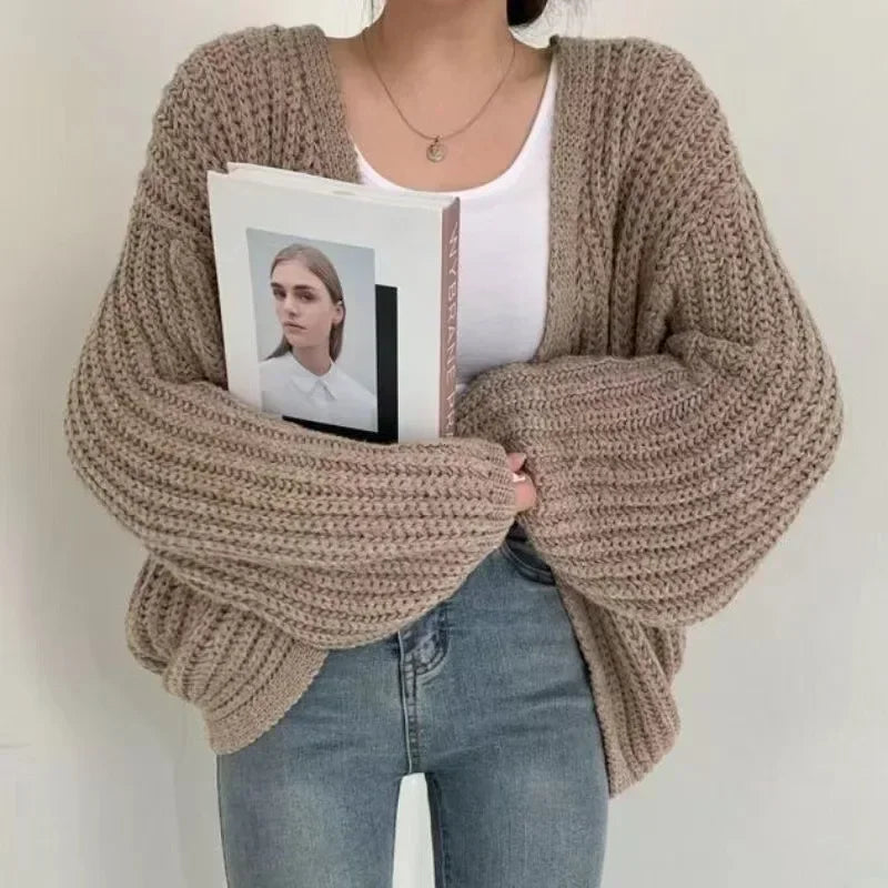 Short Knit Poncho Cardigan