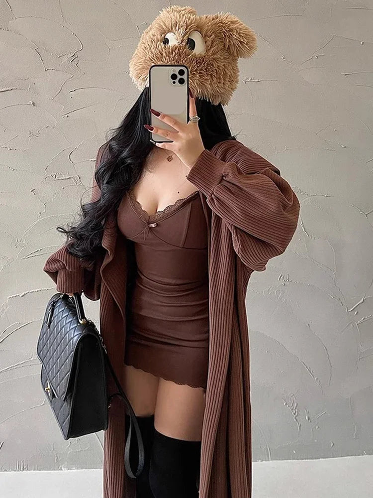 Red Lace Camisole Mini Dress