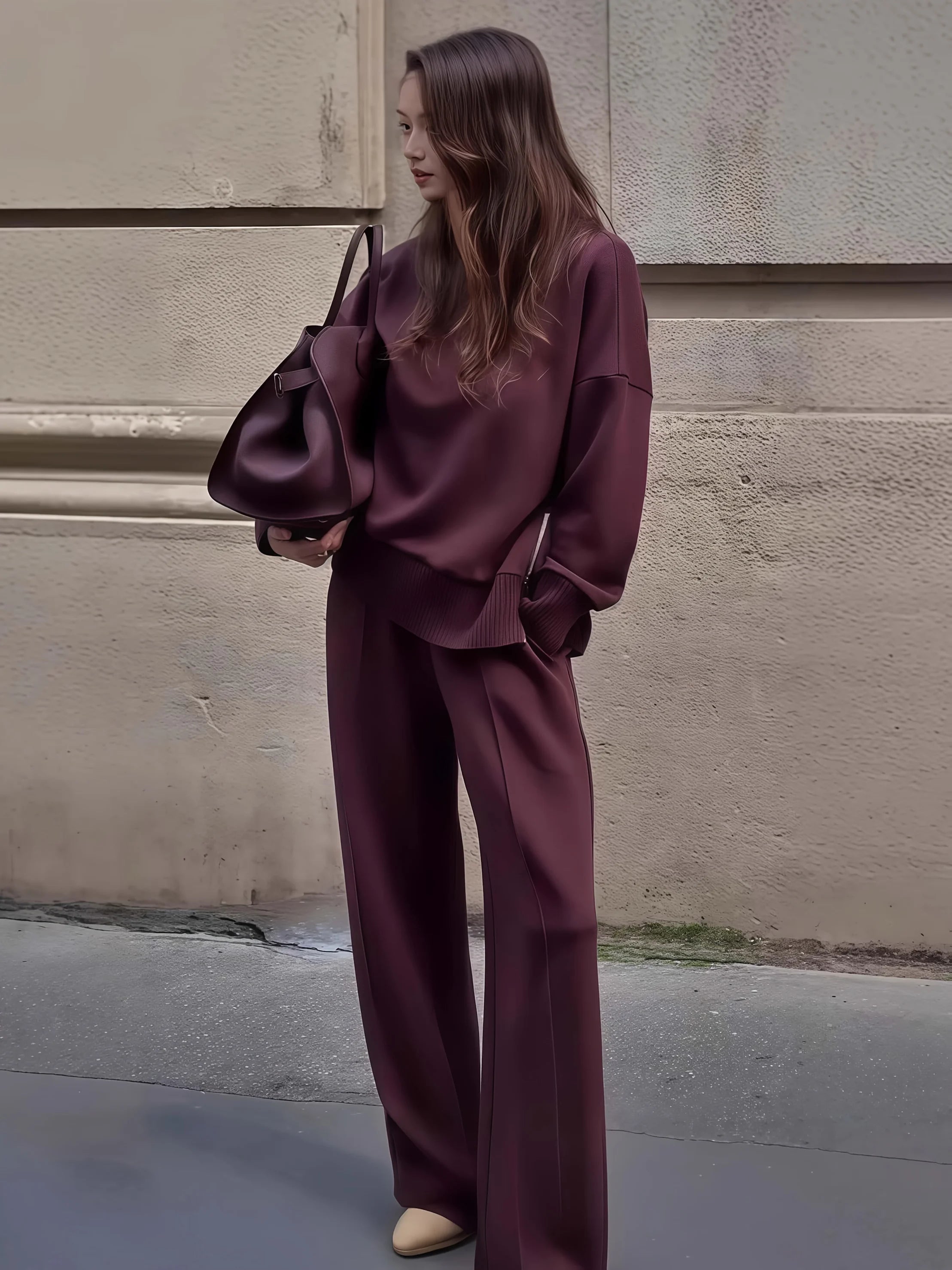 Wool Two-Piece Tracksuit Set