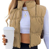 Quilted Puffer Vest with Stand Collar