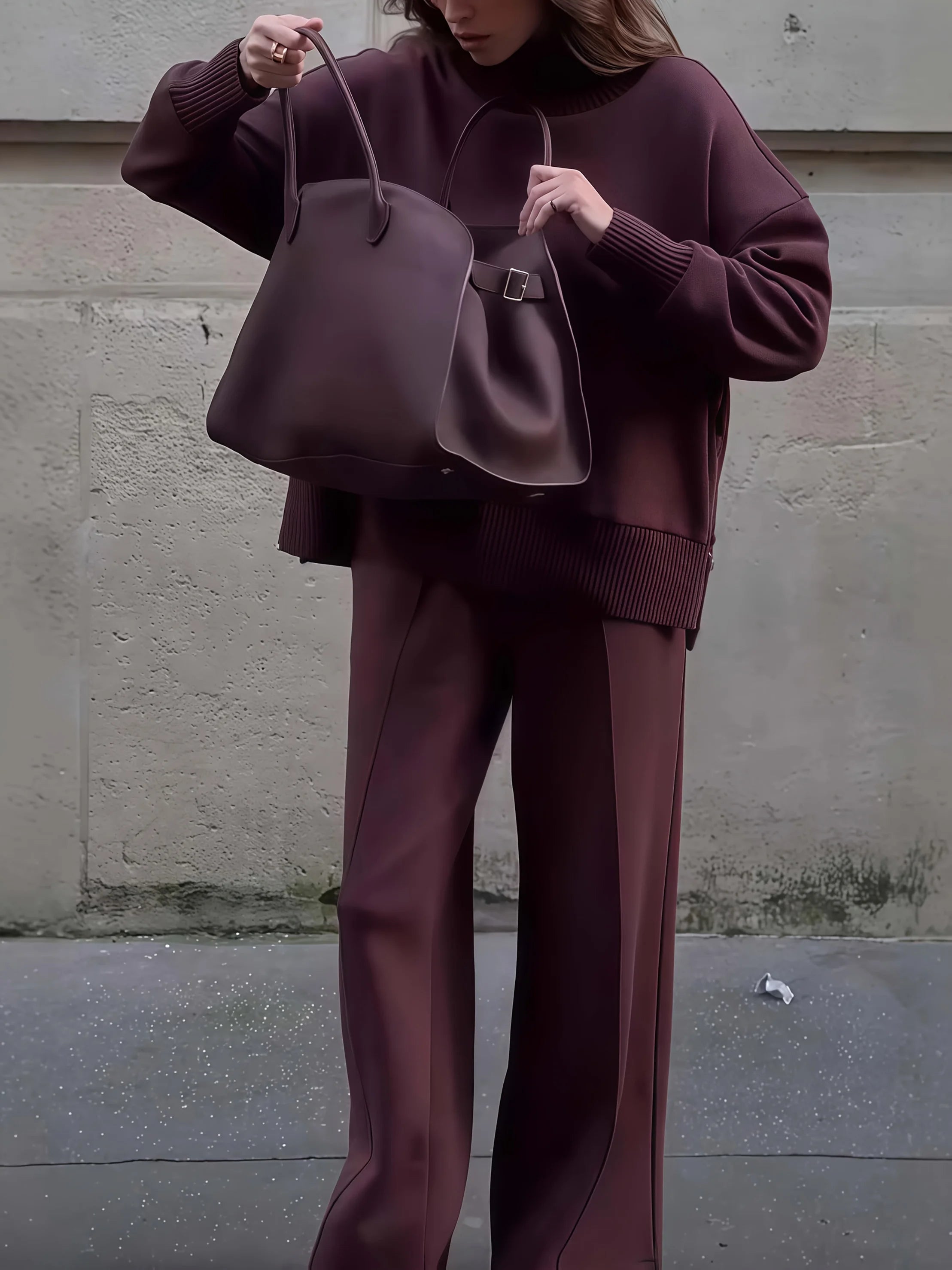 Wool Two-Piece Tracksuit Set