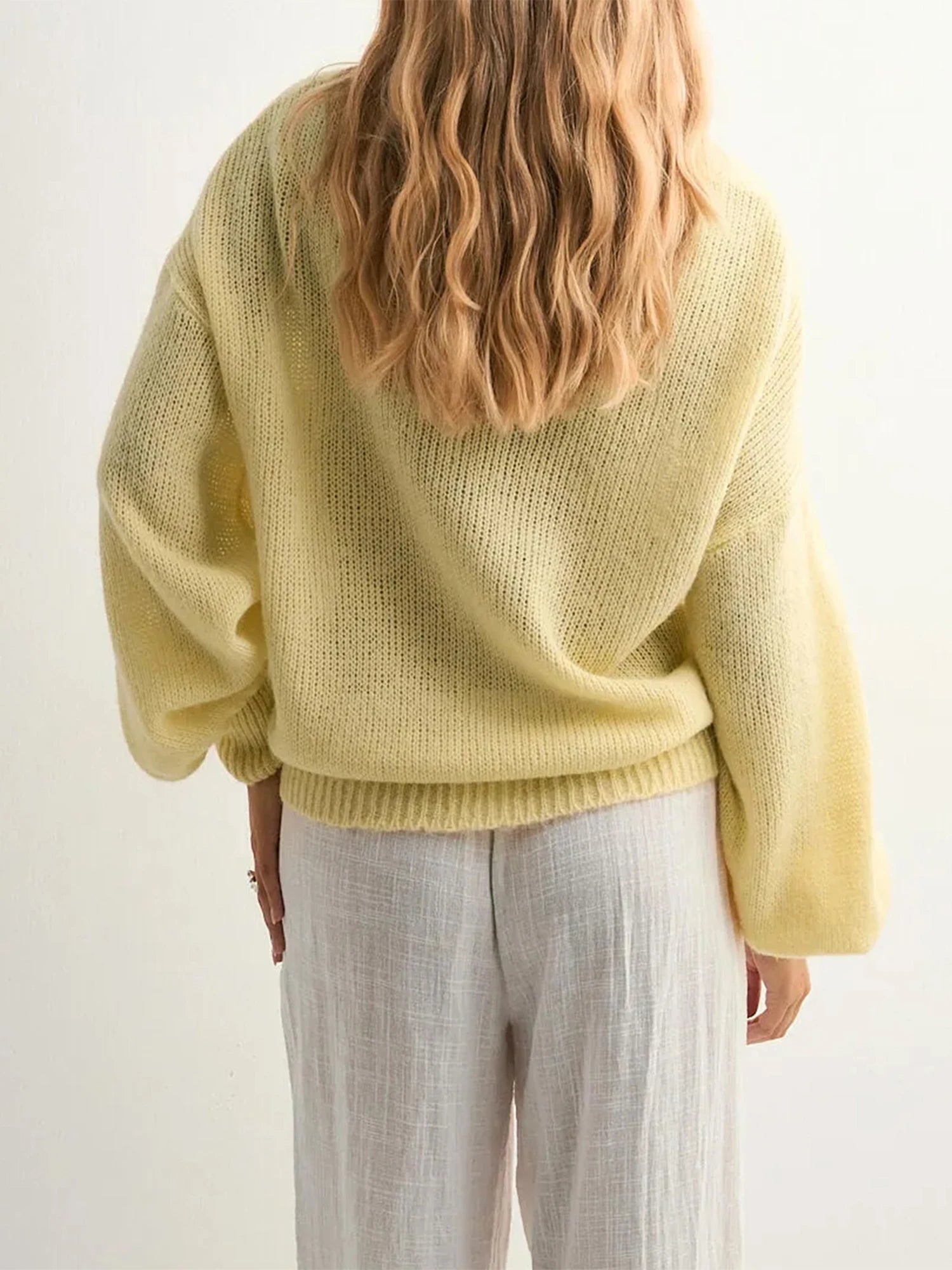 V-Neck Button Knit Cardigan