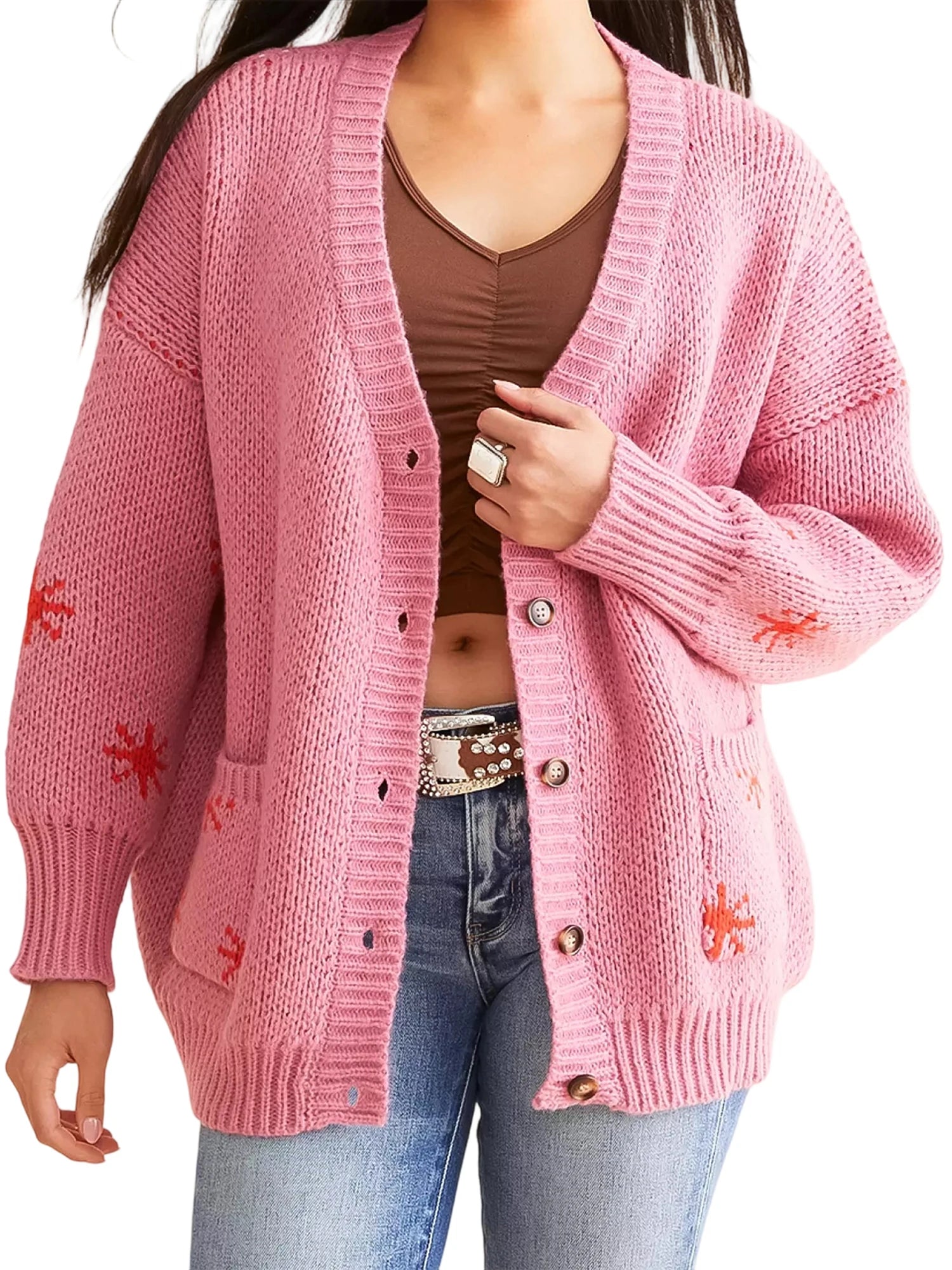 V-Neck Knit Cardigan