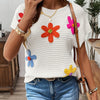 Floral Crochet Knit Sweater