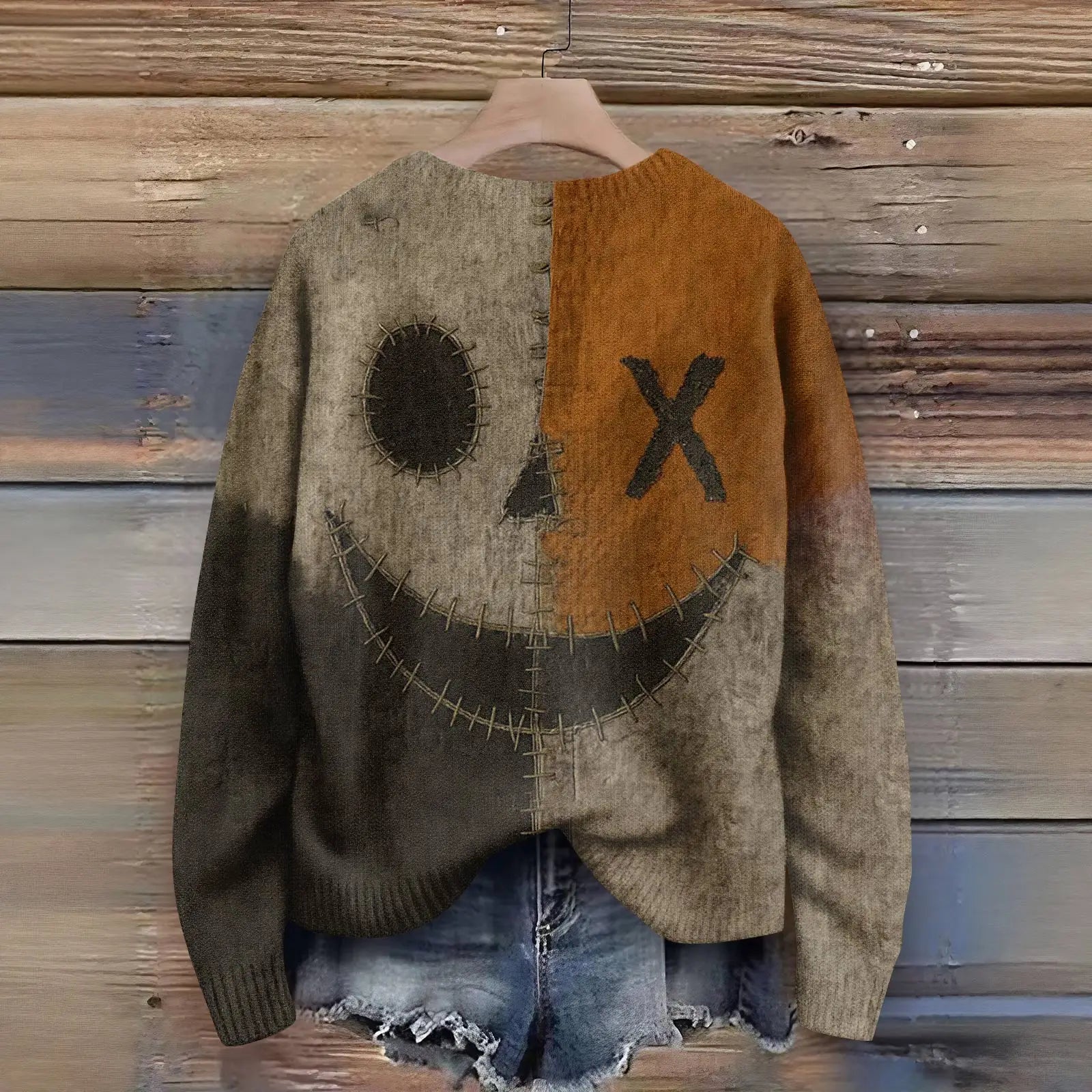 Printed Oversized Knit Sweater