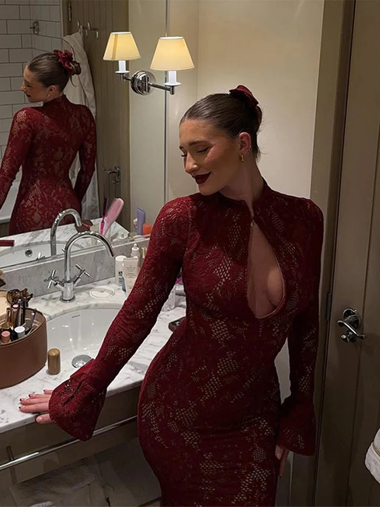 Elysian Charm Floral Lace Dress