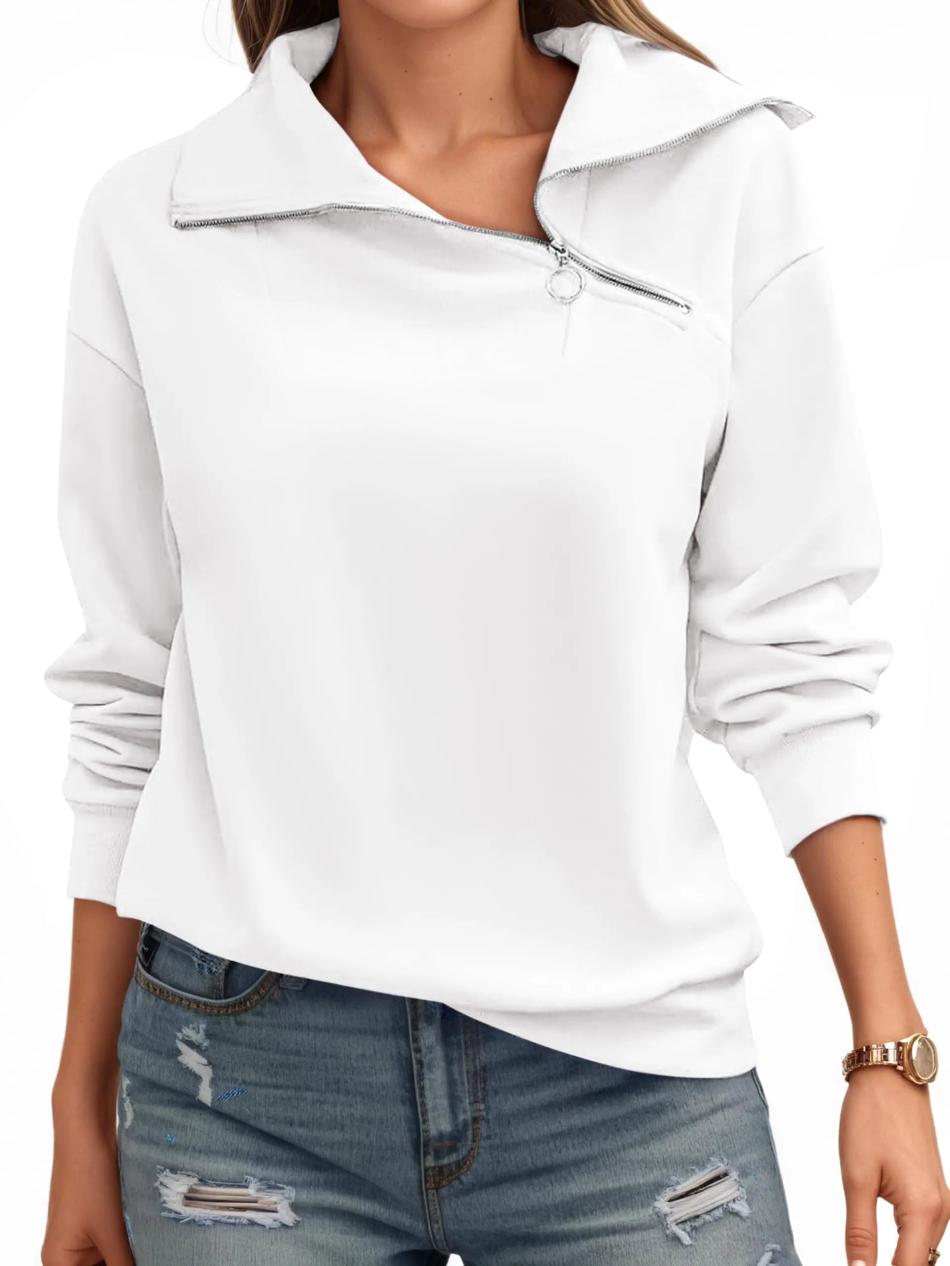 Oversized Fleece Turtleneck Sweatshirt