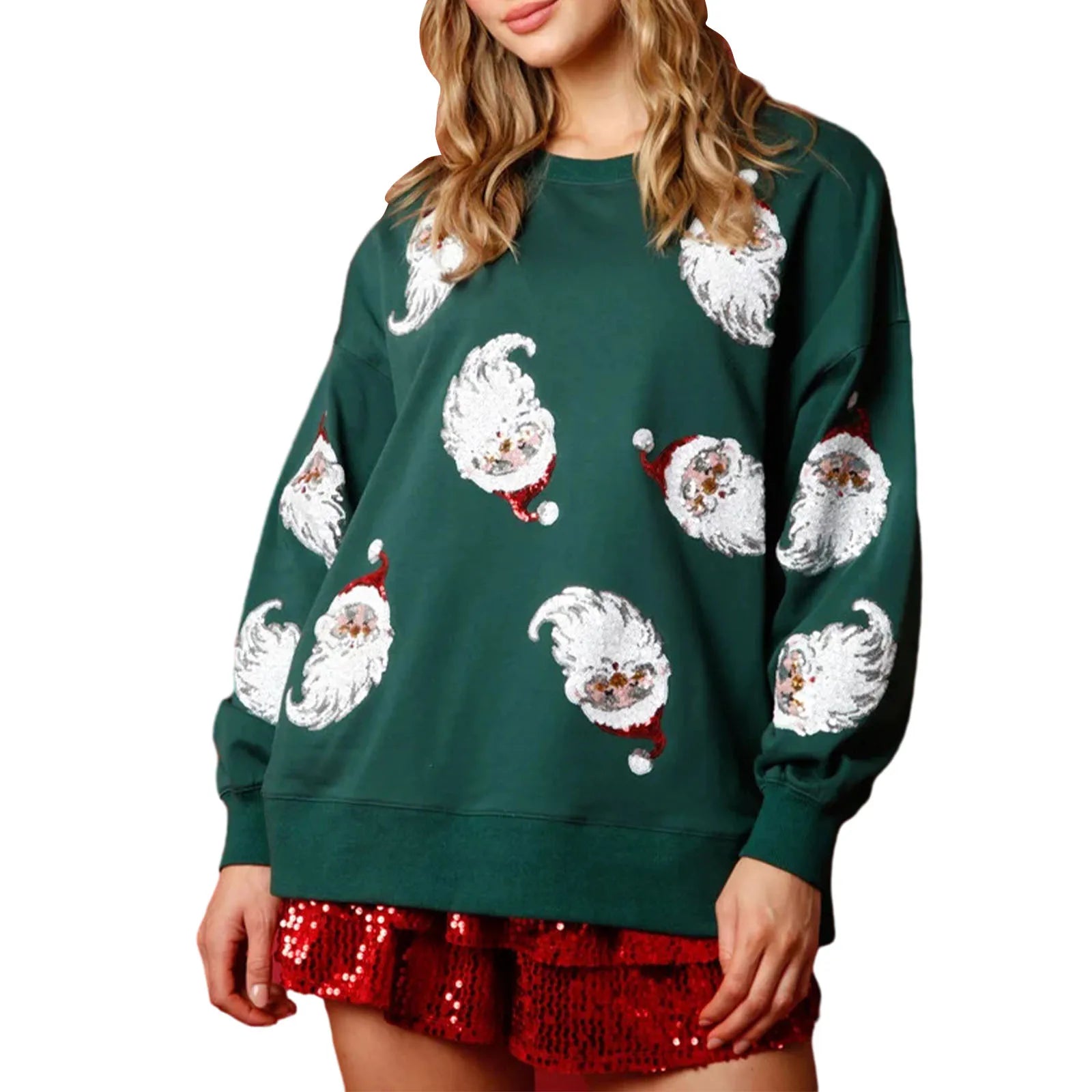 Santa Claus Sequin Crewneck Sweatshirt