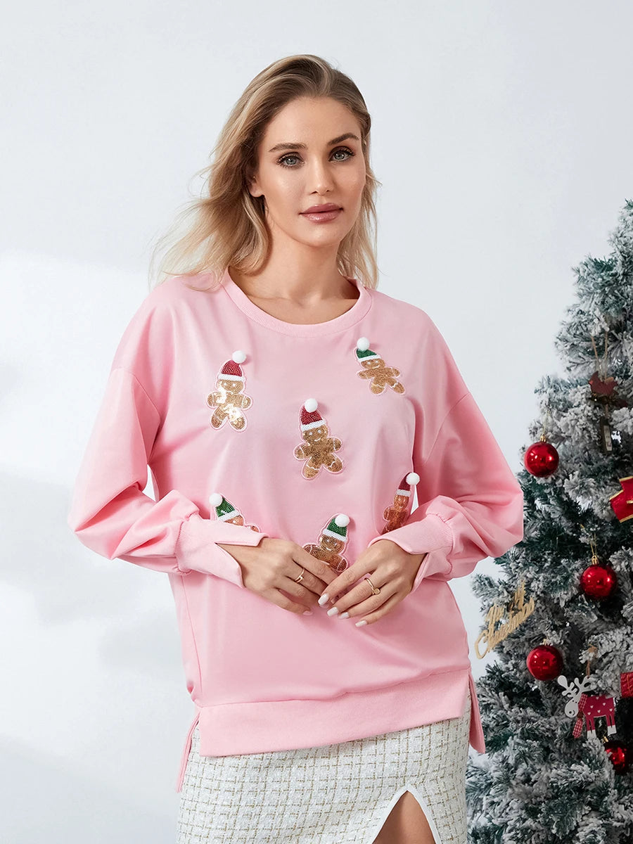 Santa Claus Sequin Crewneck Sweatshirt