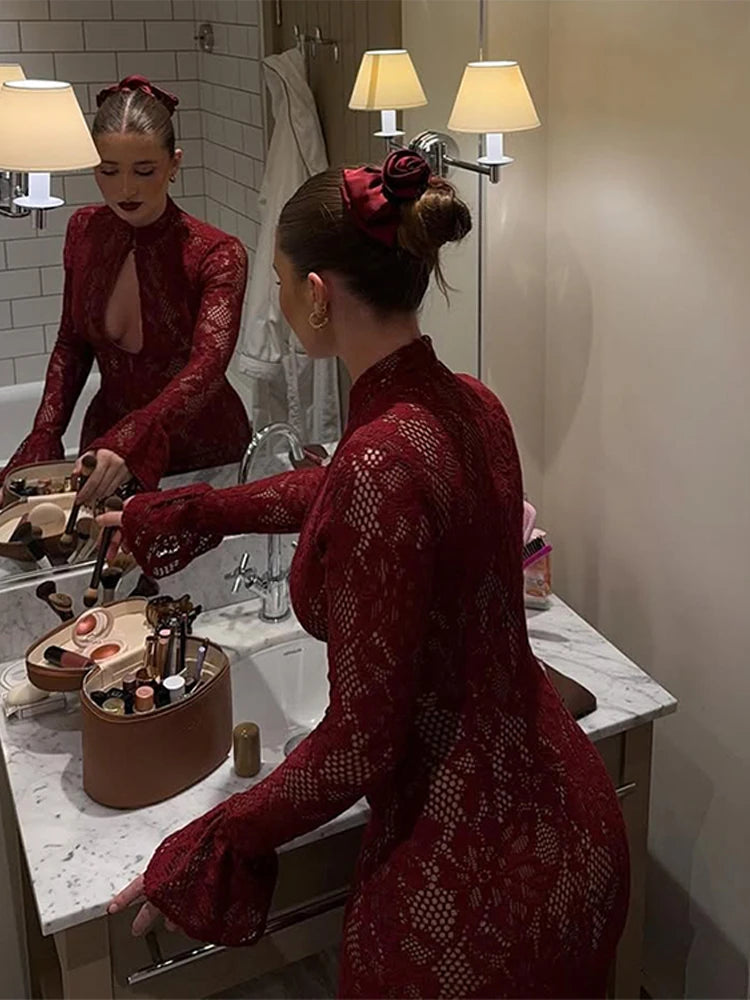 Elysian Charm Floral Lace Dress