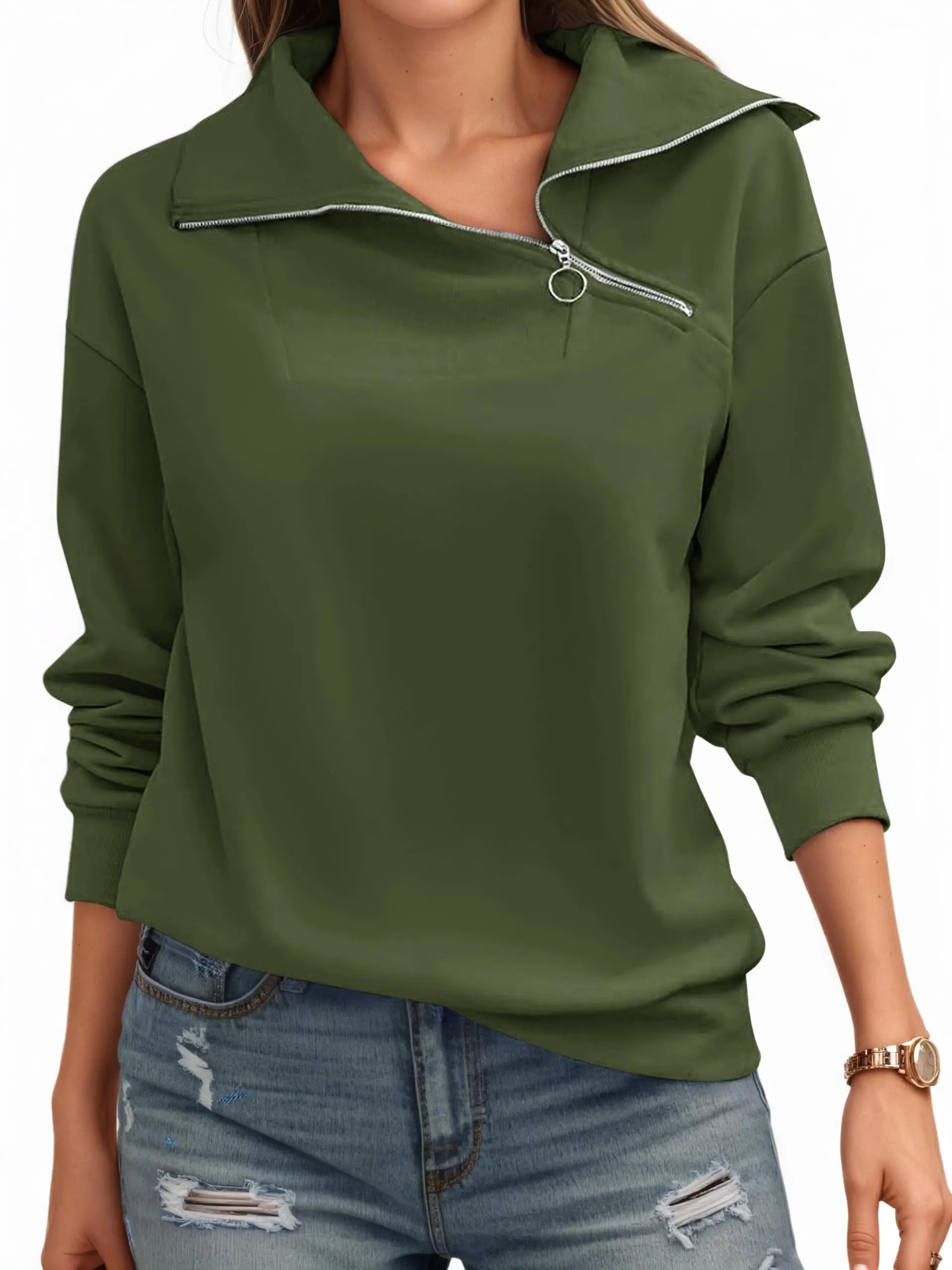 Oversized Fleece Turtleneck Sweatshirt