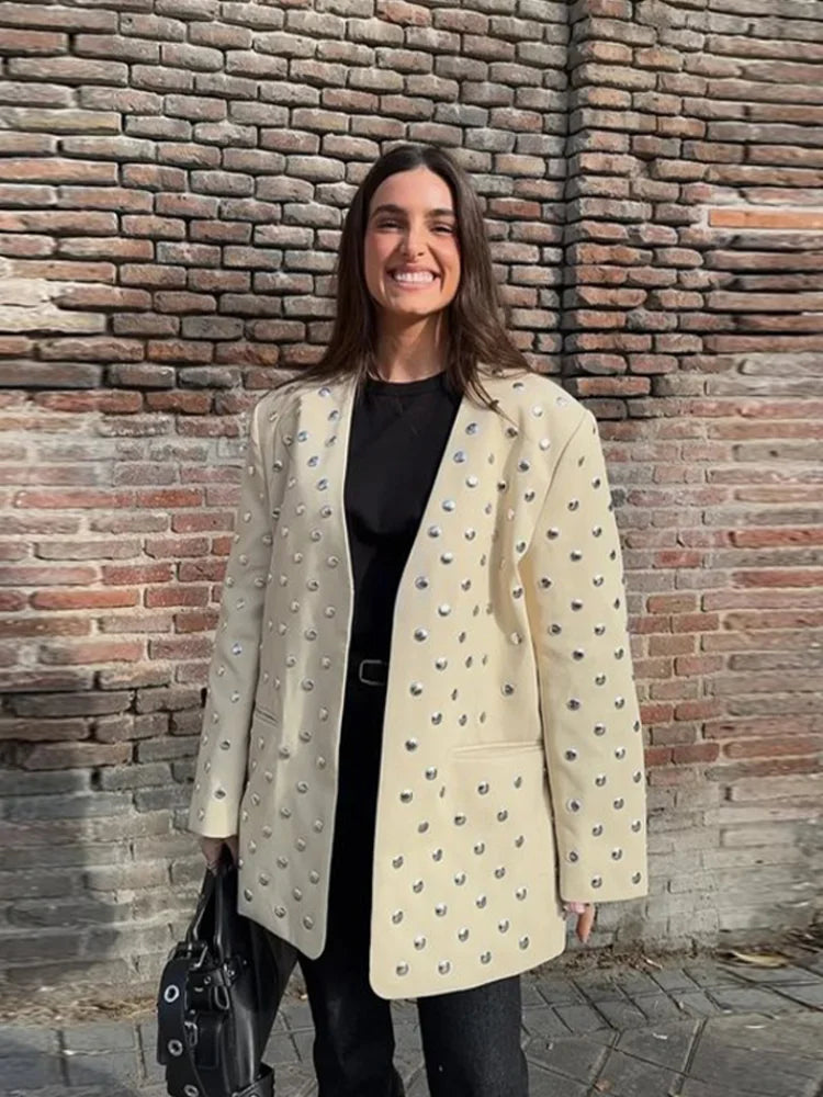 Rivet Luxe V-Neck Blazer Jacket