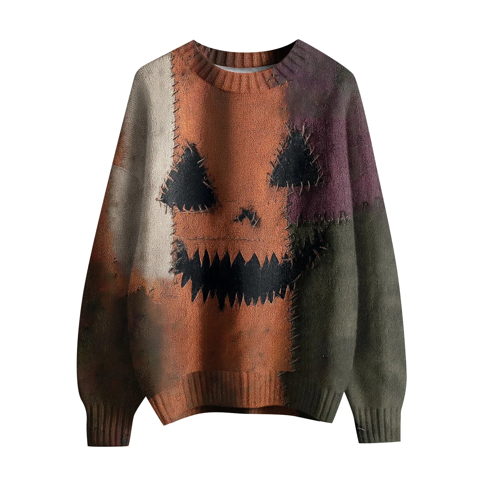 Printed Oversized Knit Sweater