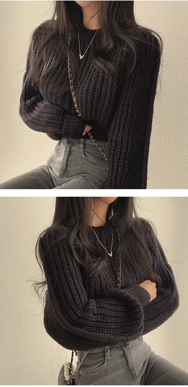 Cropped Knit Pullover