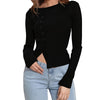 V-Neck Button Knit Sweater