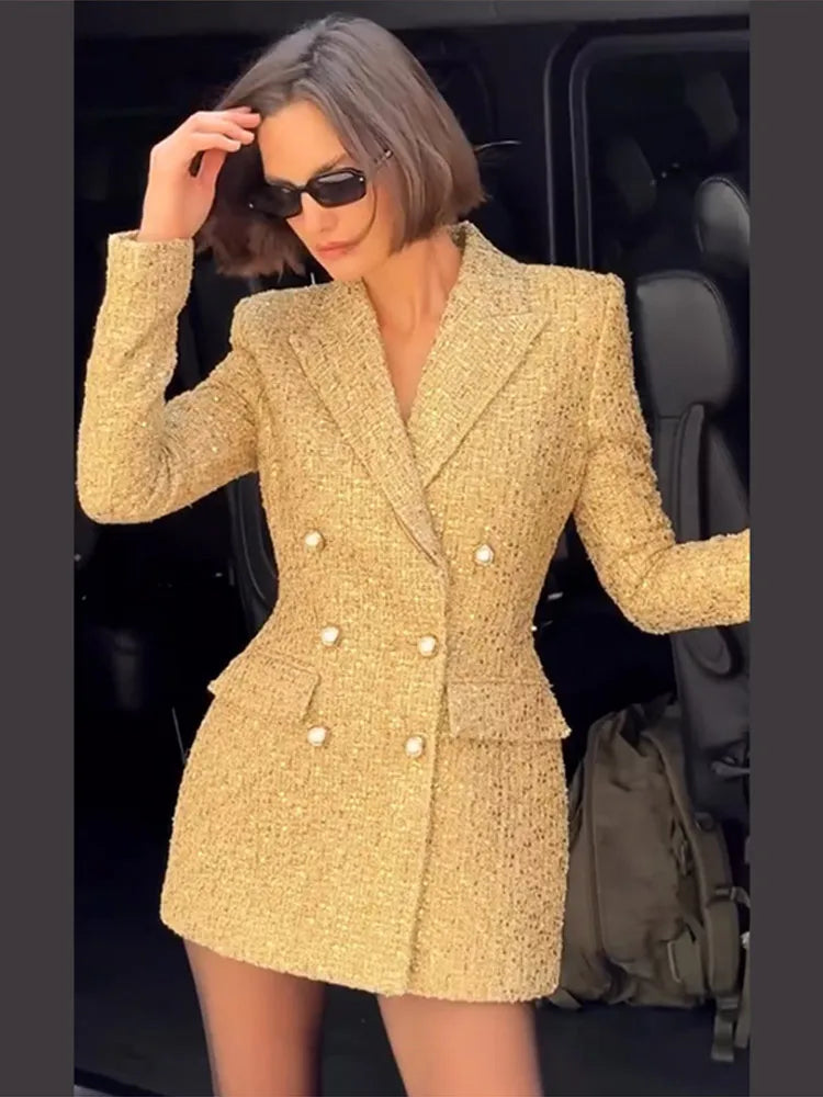 Lustrous Allure Sequin Blazer Jacket