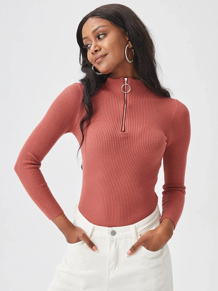 Half-Zip Turtleneck Sweater