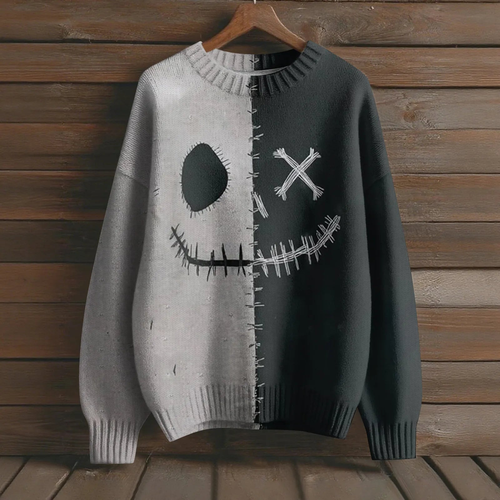 Printed Oversized Knit Sweater